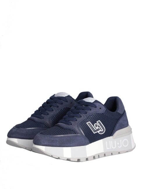 LIUJO AMAZING 25 Hohe Turnschuhe Rindswildleder/Metallic und Blau - Damenschuhe