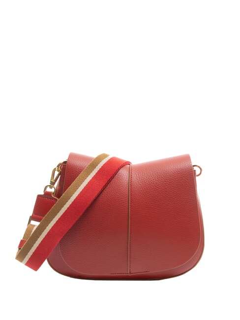 GIANNI CHIARINI HELENA ROUND Ledertasche mit doppeltem Schultergurt Kirsche - Damentaschen