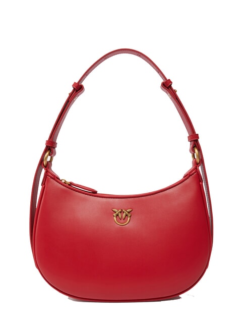 PINKO HALF MOON Umhängetasche aus Leder rot-antikgold - Damentaschen