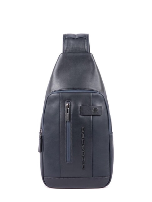 PIQUADRO URBAN One-Shoulder-Tasche aus Leder Blau - PC-Rucksäcke
