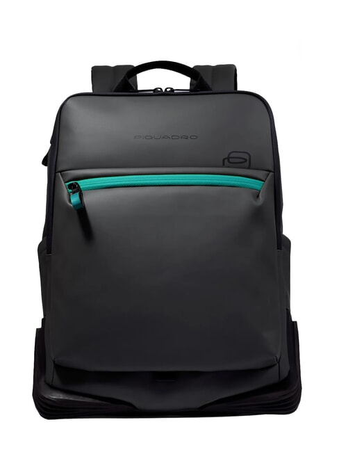 PIQUADRO CORNER SPECIALE GOMMATO 15,6-Zoll-Laptop-Rucksack Schwarz - PC-Rucksäcke