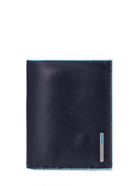 PIQUADRO BLUE SQUARE Vertikale Lederbrieftasche Blau - Brieftaschen Herren