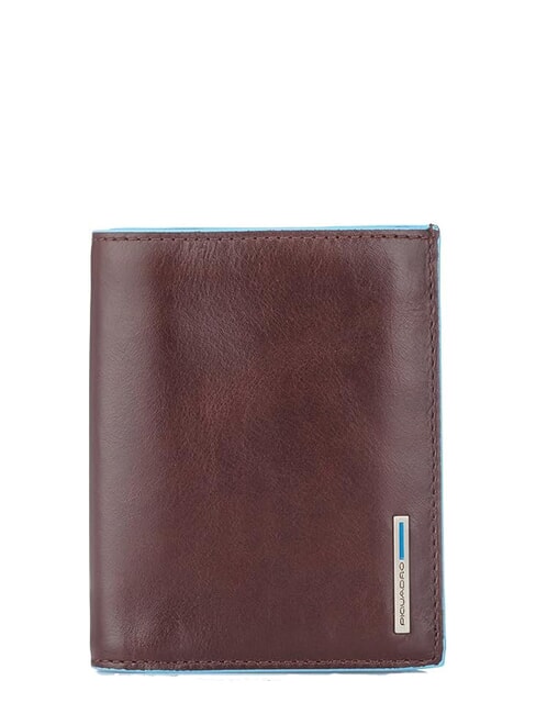 PIQUADRO BLUE SQUARE Vertikale Lederbrieftasche MAHAGONI - Brieftaschen Herren