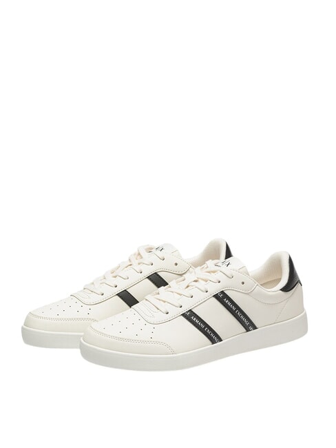 ARMANI EXCHANGE A|X STRIPES Turnschuhe gebrochenes Weiß + Schwarz - Herrenschuhe