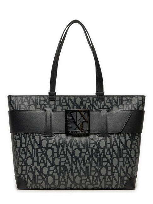 ARMANI EXCHANGE SUSIE Einkaufstasche mit durchgehendem Logo beige/schwarz - Damentaschen