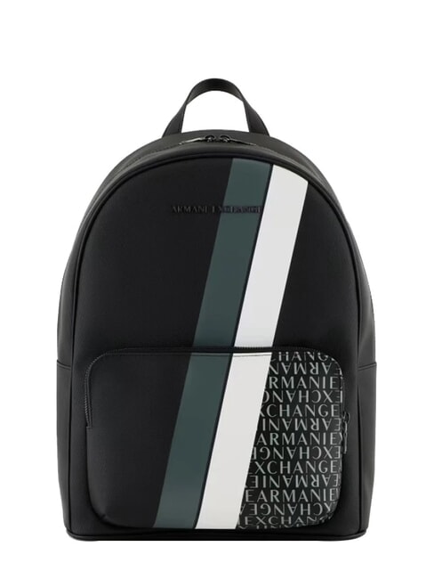 ARMANI EXCHANGE A|X STRIPES MONOGRAM 13-Zoll-Laptop-Rucksack schwarz / agavengrün - PC-Rucksäcke