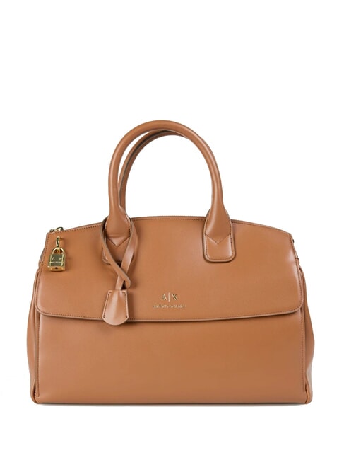 ARMANI EXCHANGE A|X Handtasche mit Vorhängeschloss Whiskey - Damentaschen