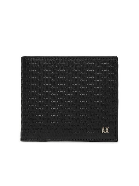 ARMANI EXCHANGE A|X LOGO EMBOSSED CC-Geldbörse aus Leder Schwarz - Brieftaschen Herren