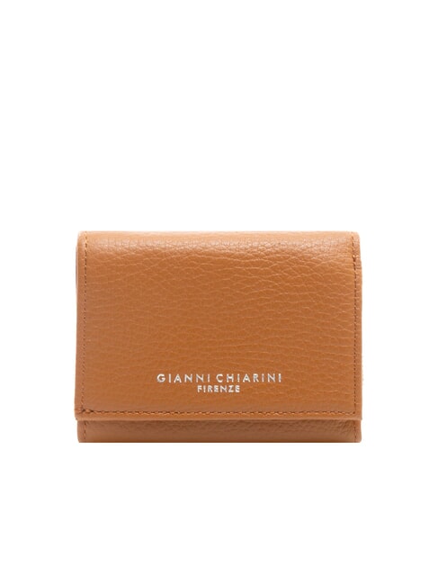 GIANNI CHIARINI WALLETS GRAIN Kleine Geldbörse aus genarbtem Leder Karamell - Brieftaschen Damen