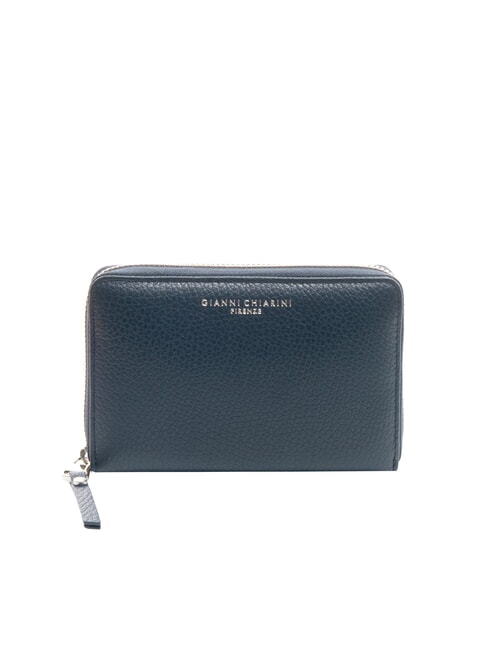 GIANNI CHIARINI GRAIN Mittelgroße Lederbrieftasche mit umlaufendem Reißverschluss NAVY BLAU - Brieftaschen Damen