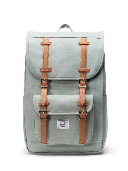 HERSCHEL LITTLE AMERICA MID Mittelgroßer Rucksack Eisberggrüne Kreuzschraffur - Rucksäcke für Schule &amp; Freizeit
