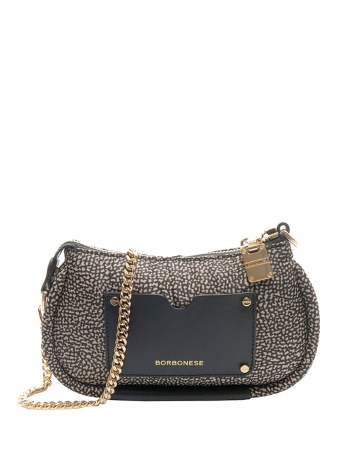 BORBONESE CAHIER Mini-Umhängetasche mit Tasche OP / NATUR / SCHWARZ - Damentaschen
