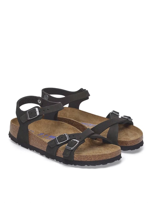 BIRKENSTOCK KUMBA Nubuk-Sandalen mit Riemen Schwarz - Damenschuhe
