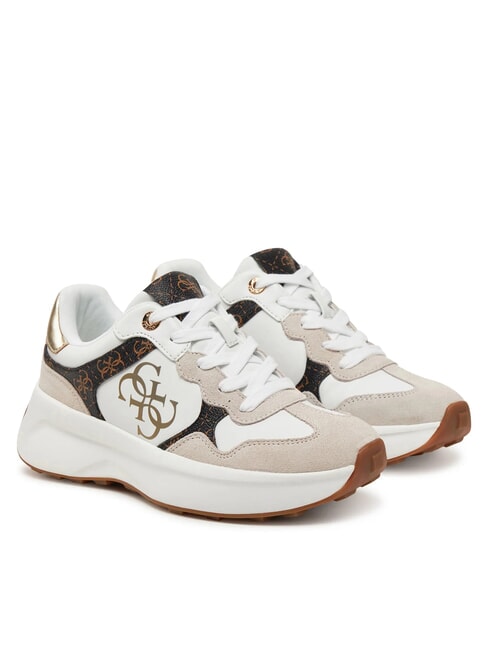 GUESS LUCKEI Sneakers mit 4G-Logo Weiss-braun - Damenschuhe