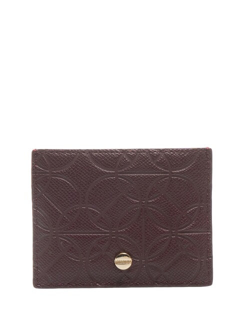BORBONESE RIVETTO EMBOSSED Flacher Kartenhalter Burgund - Brieftaschen Damen