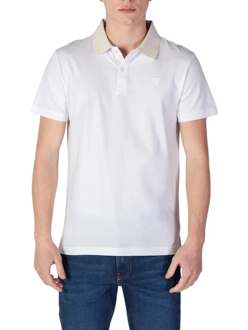 GUESS NOLAN SS Stretch-Kurzarm-Poloshirt purweiß - Herren-Polo-Shirts/Herren-Polo-Shirt/Herrenpoloshirt/Herrenpoloshirts