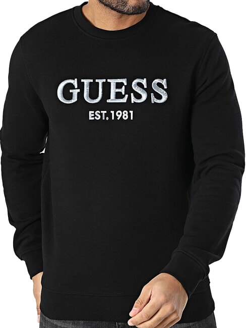GUESS BEAU Sweatshirt mit Rundhalsausschnitt und Logo-Stickerei jetbla - Sweatshirts Herren