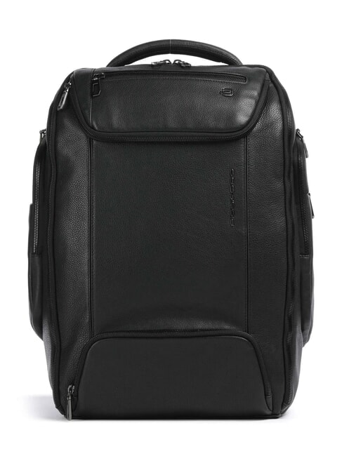 PIQUADRO CRONUS Lederrucksack, 14-Zoll-Laptophalter Schwarz - PC-Rucksäcke