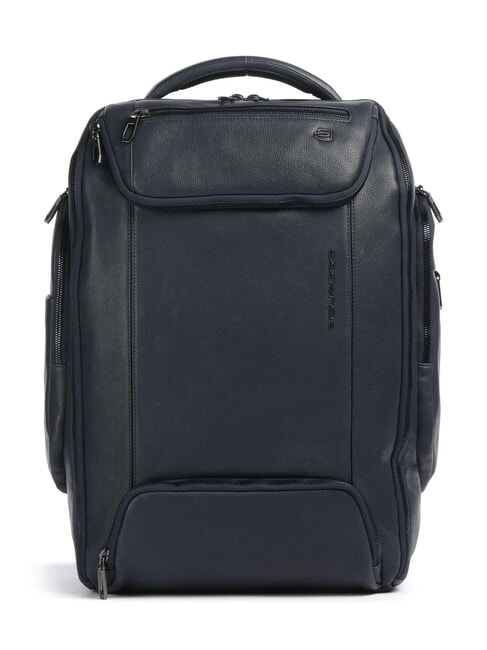 PIQUADRO CRONUS Lederrucksack, 14-Zoll-Laptophalter Blau - PC-Rucksäcke