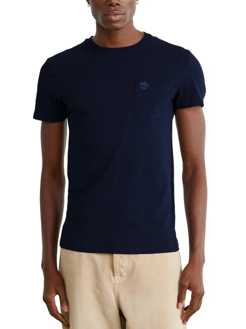 TIMBERLAND DUNSTAN RIVER Baumwoll-T-Shirt mit Tasche dunkler Saphir/dunkler Denim - Herren-T-Shirts