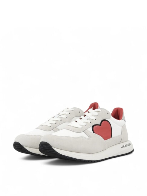 LOVE MOSCHINO DUNE 30 Laufsneaker mit Herzen weiß/silber - Damenschuhe