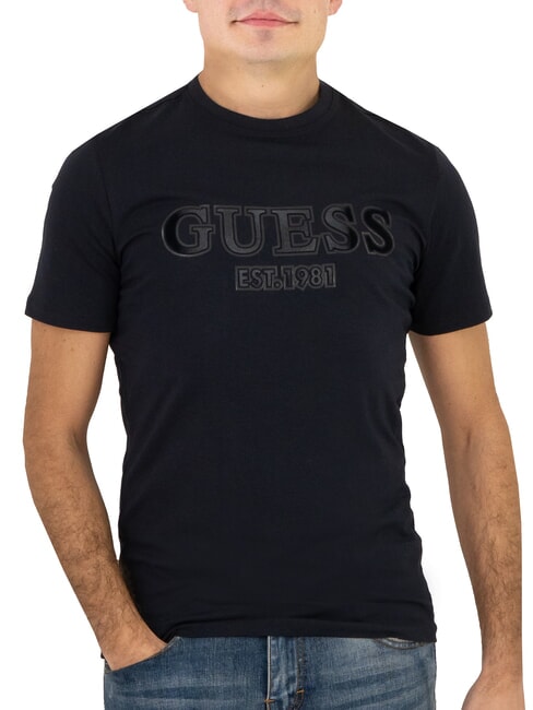 GUESS SS CN SPRAYED FLOCK LOGO  Baumwoll-T-Shirt smartblue - Herren-T-Shirts