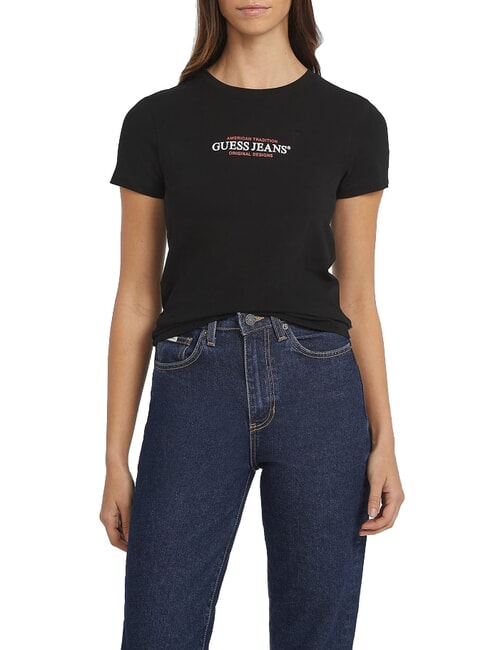 GUESS JEANS SS CN SLIM Kurzarm-T-Shirt jetbla - T-Shirts und Tops für Damen