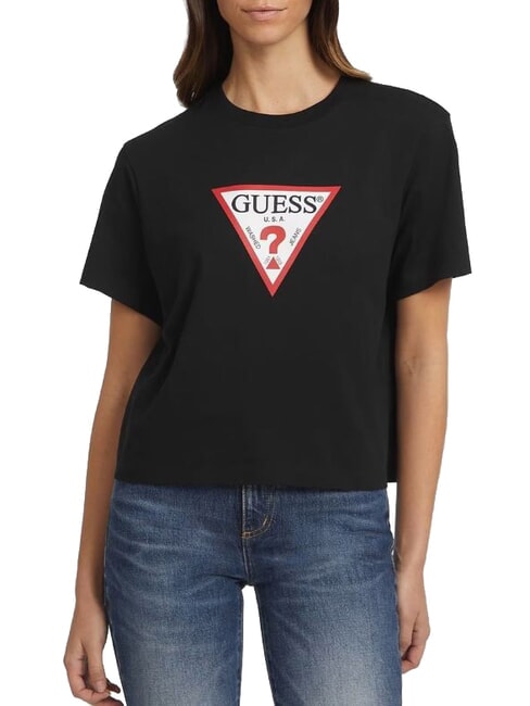 GUESS JEANS SS CN BOXY ICONIC  Baumwoll-T-Shirt jetbla - T-Shirts und Tops für Damen