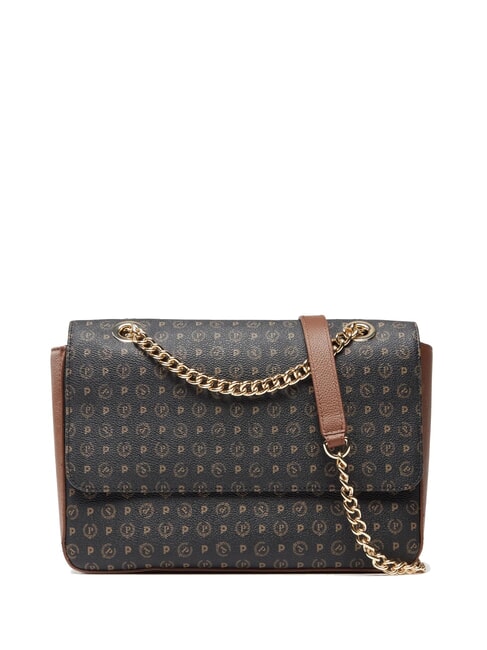 POLLINI HERITAGE CLASSIC Umhängetasche, Umhängetasche Schwarz Braun - Damentaschen