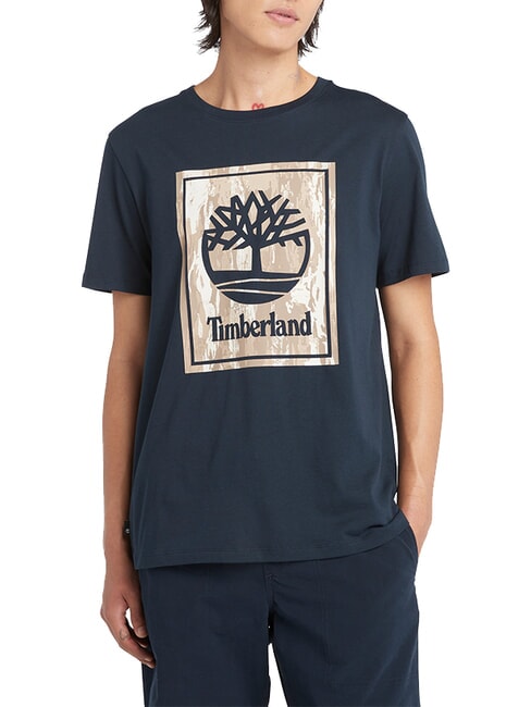 TIMBERLAND STACK LOGO Baumwoll t-shirt dunkler Saphir - Herren-T-Shirts