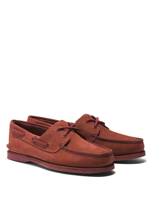 TIMBERLAND CLASSIC BOAT Bootsschuhe aus Wildleder dunkelrotes Nubukleder - Herrenschuhe
