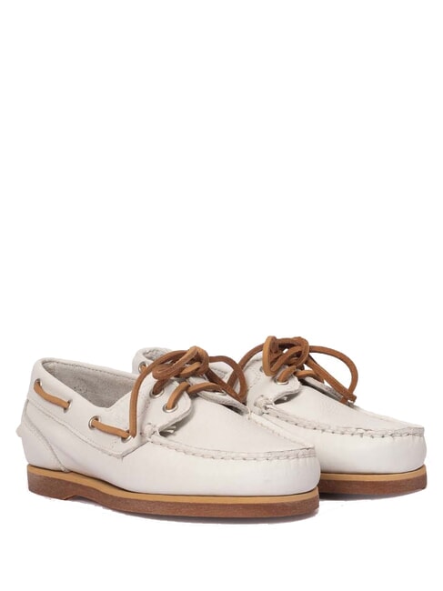 TIMBERLAND CLASSIC BOAT  Bootsschuhe aus Leder weißes Vollkorn - Damenschuhe