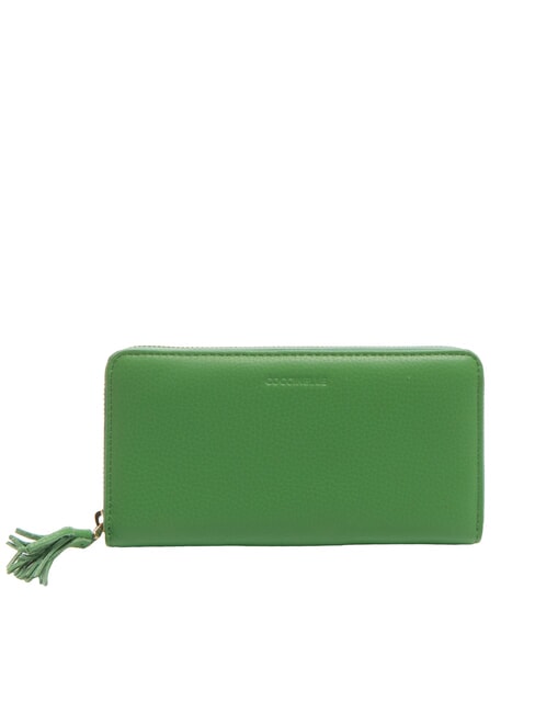 COCCINELLE TASSEL  Geldbörse mit Rundum-Reißverschluss aus gehämmertem Leder Pfefferminze - Brieftaschen Damen