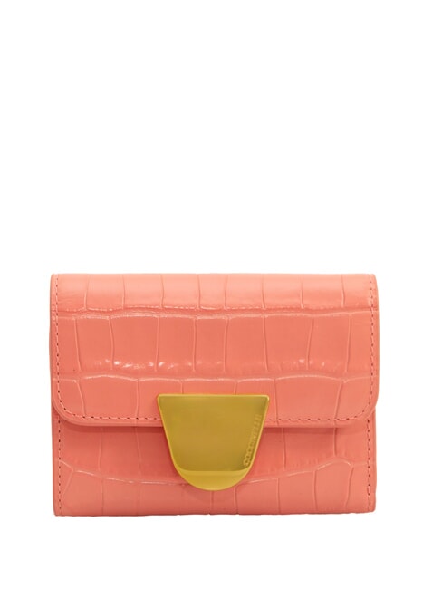 COCCINELLE EVER CROCO SHINY SOFT  Geldbörse aus Leder mit Krokodilprägung hyperrosa - Brieftaschen Damen