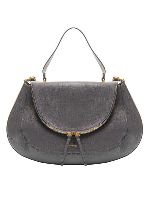 COCCINELLE SOLE Handtasche mit Schultergurt aus Leder Schiefer - Damentaschen