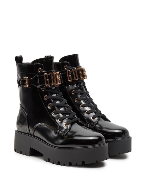 GUESS VAIRES Glänzende Amphibienstiefeletten SCHWARZ - Damenschuhe