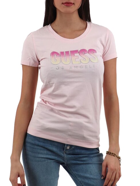 GUESS CN SS GLITTER  Baumwoll-T-Shirt Zurückhaltendes Rosa - T-Shirts und Tops für Damen