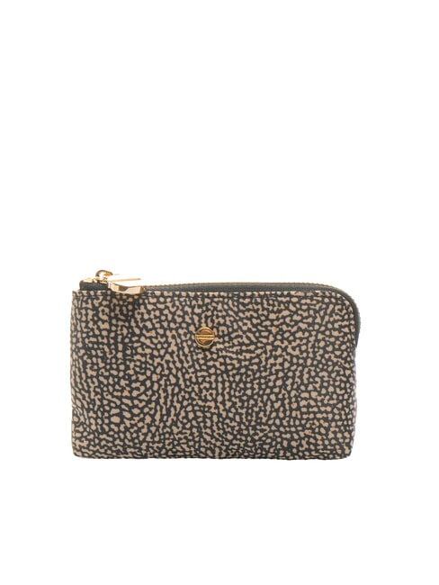 BORBONESE CLASSICA Münzetui mit Schlüsselring OP / NATUR / SCHWARZ - Brieftaschen Damen