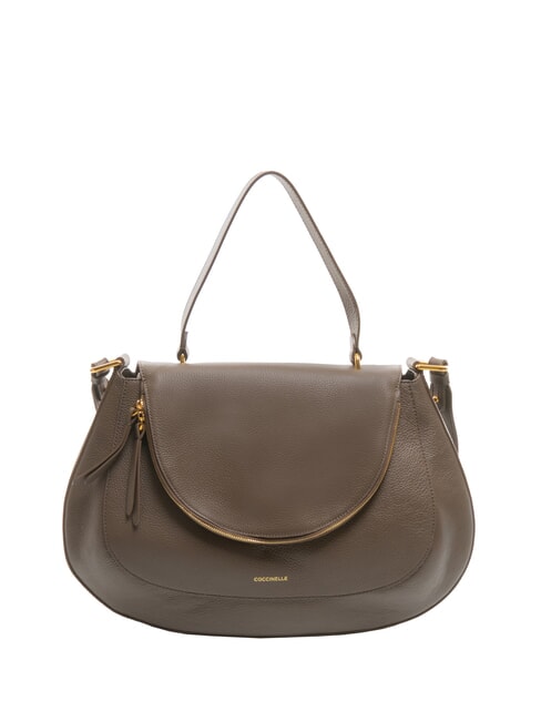 COCCINELLE SOLE Handtasche mit Schultergurt aus Leder Kaffee - Damentaschen