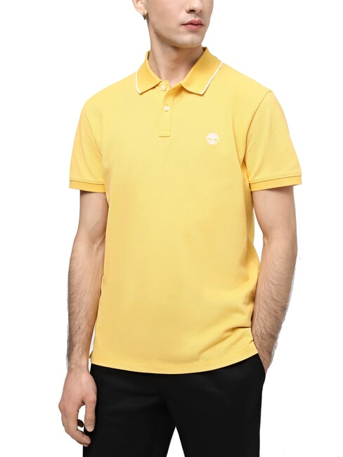 TIMBERLAND JACQUARD YD Poloshirt mit kurzen Ärmeln Mimose - Herren-Polo-Shirts/Herren-Polo-Shirt/Herrenpoloshirt/Herrenpoloshirts