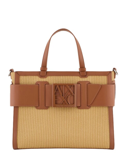 ARMANI EXCHANGE SUSIE STRAW Handtasche, mit Schultergurt Whiskey - Damentaschen