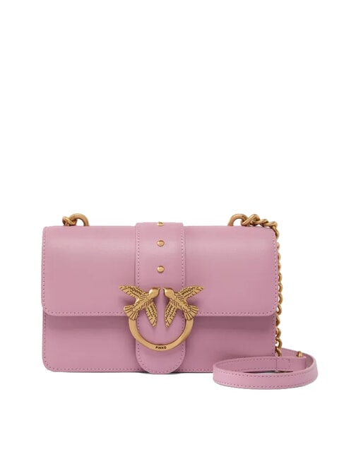 PINKO MINI LOVE BAG Umhängetasche aus Kalbsleder lila-antikgold - Damentaschen