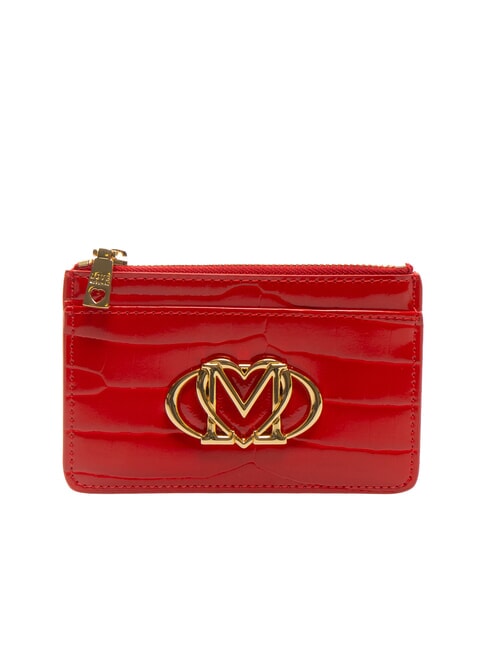 LOVE MOSCHINO CROCO PRINTED Flaches Kartenetui mit Reißverschluss rot - Brieftaschen Damen