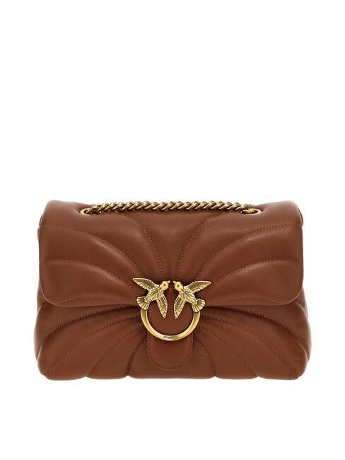 PINKO LOVE PUFF CLASSIC Umhängetasche aus Nappaleder Arabisch-Antikgold - Damentaschen