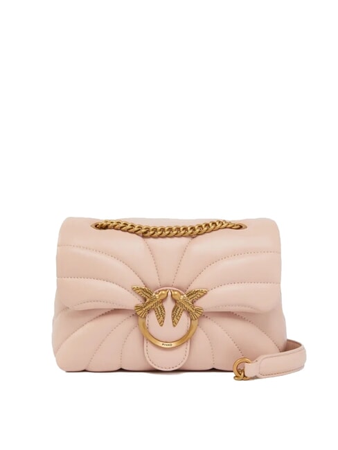 PINKO LOVE PUFF MINI Mini-Umhängetasche aus Nappa Puder-Antikgold - Damentaschen