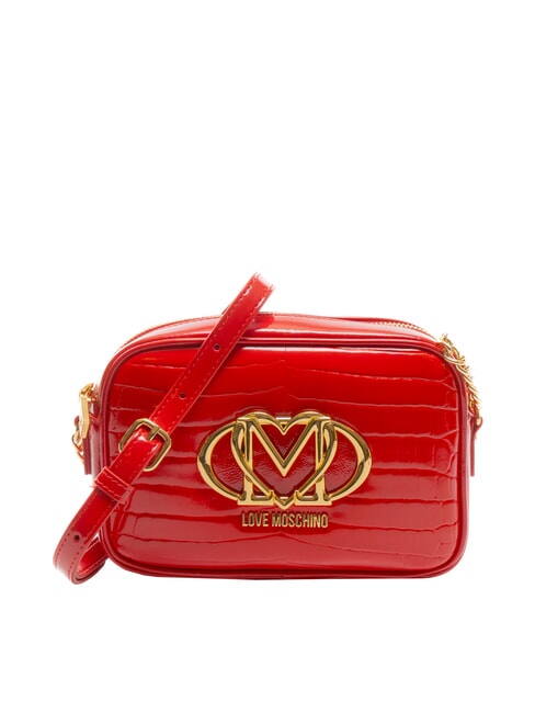 LOVE MOSCHINO CROCO PRINTED Schulterkameratasche rot - Damentaschen
