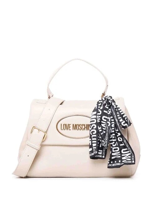 LOVE MOSCHINO CUT OUT LOGO Handtasche, mit Schultergurt Elfenbein - Damentaschen