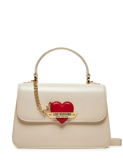 LOVE MOSCHINO HEART CAHRM Handtasche, mit Schultergurt Elfenbein - Damentaschen