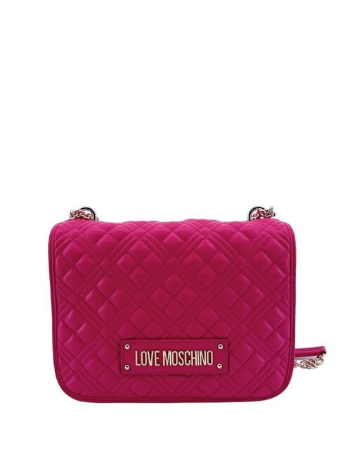 LOVE MOSCHINO QUILTED GOLD CHAIN Schulter-/Umhängetasche Magenta - Damentaschen