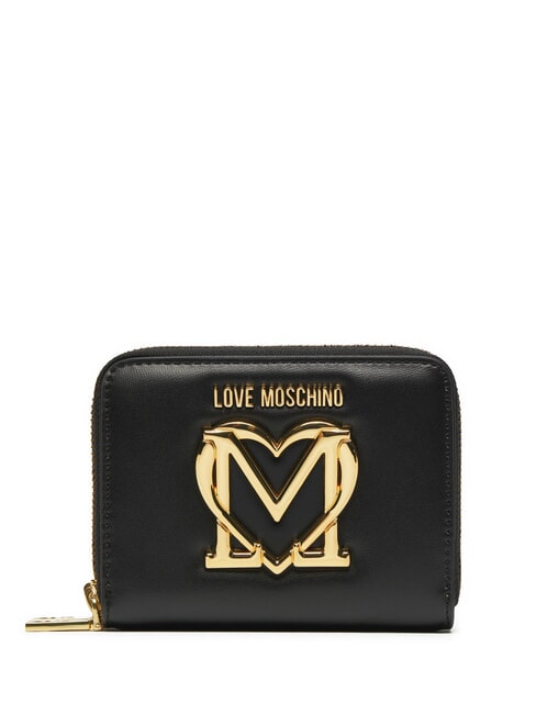 LOVE MOSCHINO GOLDEN HEART  Mittelgroße Brieftasche Schwarz - Brieftaschen Damen